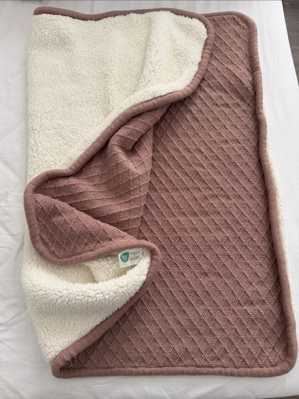 Quilted Dusty Rose baby blanket